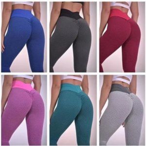 Booty Scrunch Leggings  Anti Cellulite - PINK & BLUE NWT 2 for 1 SZ Large! NEW